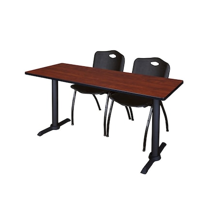 Cain Rectangle Tables > Training Tables > Cain Training Table & Chair Sets, 60 W, 24 L, 29 H, Cherry MTRCT6024CH47BK
